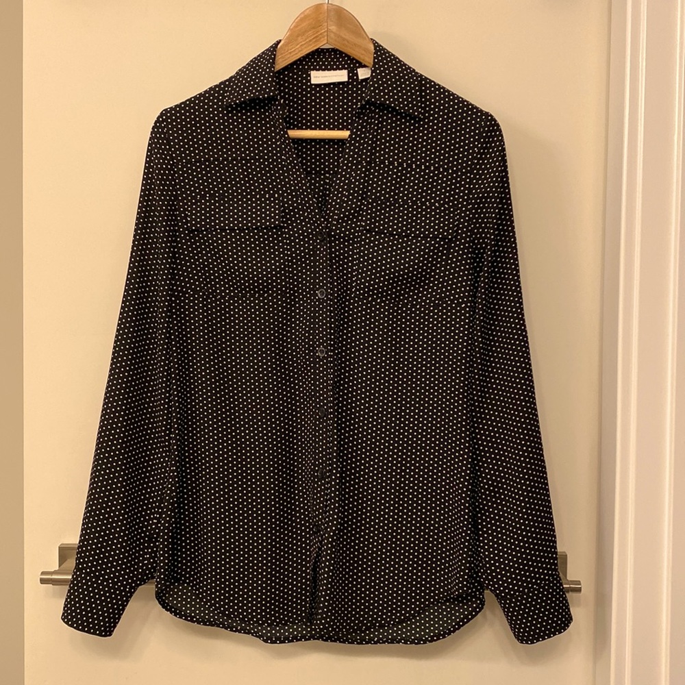 Barely used black and white polka dot blouse . Size small